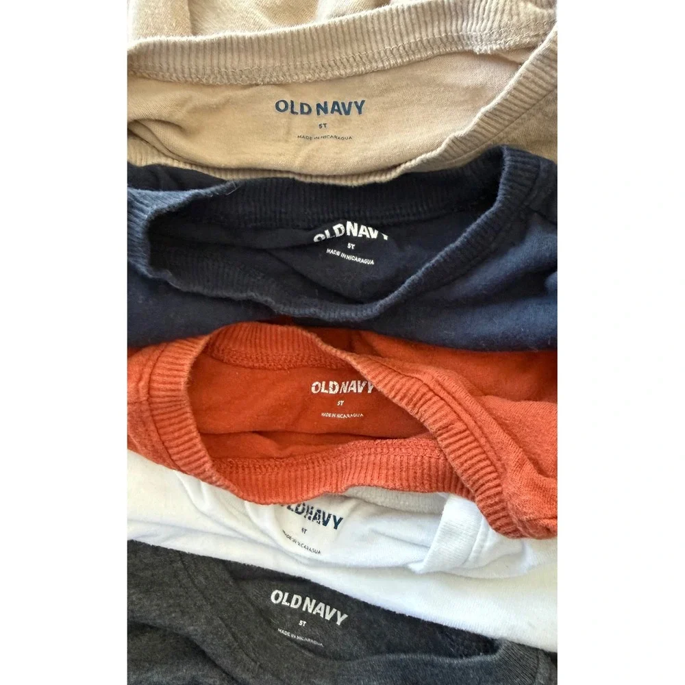 Lot of 5 Boys toddler 5t old navy long sleeve shirt bts back to school